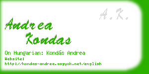 andrea kondas business card