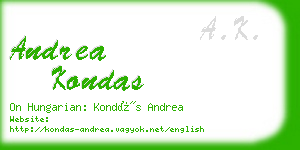 andrea kondas business card